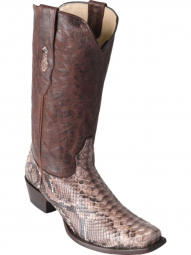 Los Altos Mens 7 Toe Python Rustic Brown Cowboy Boot 585785
