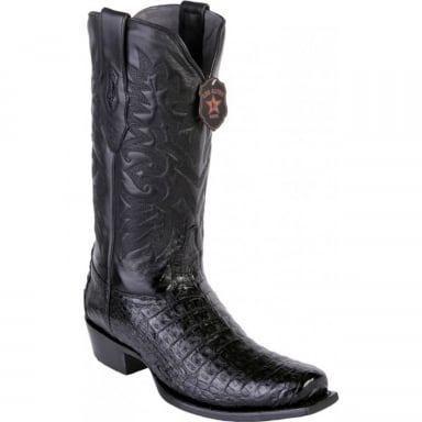 Los Altos Mens 7 Toe Caiman Belly Black Cowboy Boot 588205