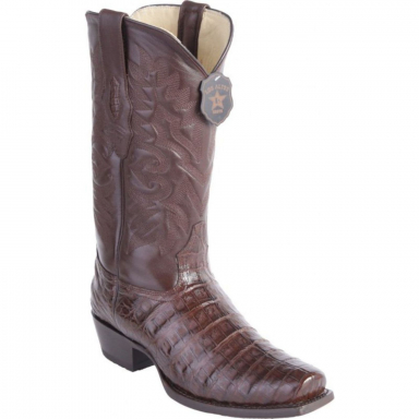 Los Altos Mens 7 Toe Caiman Belly Brown Cowboy Boot 588207