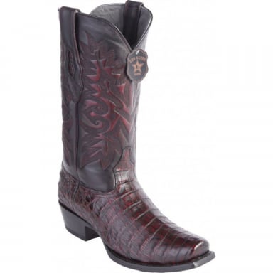 Los Altos Mens 7 Toe Caiman Belly Black Cherry Cowboy Boot 588218