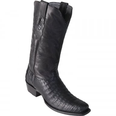 Los Altos Mens 7 Toe Caiman Belly Black Cowboy Boot 58G8205