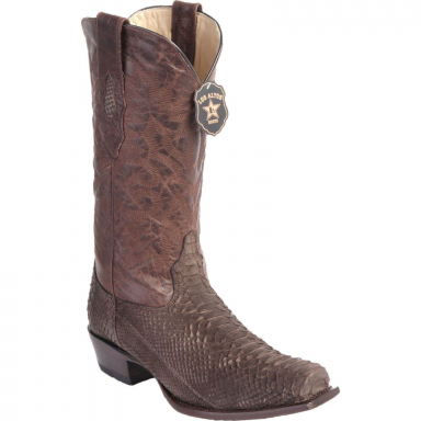 Los Altos Mens 7 Toe Python Brown Cowboy Boot 58N5707