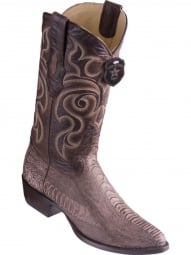 Los Altos Mens Round Toe Ostrich Leg Sanded Brown Cowboy Boot 650535