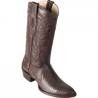 Los Altos Mens Round Toe Teju Lizard Brown Cowboy Boot 650707