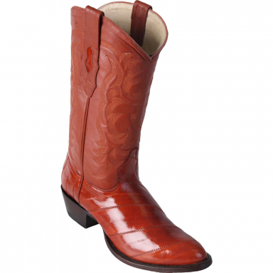 Los Altos Mens Round Toe Eel Cognac Cowboy Boot 650803