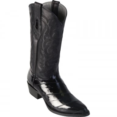 Los Altos Mens Round Toe Eel Black Cowboy Boot 650805