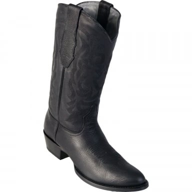 Los Altos Mens Round Toe Grisly Black Cowboy Boot 652705