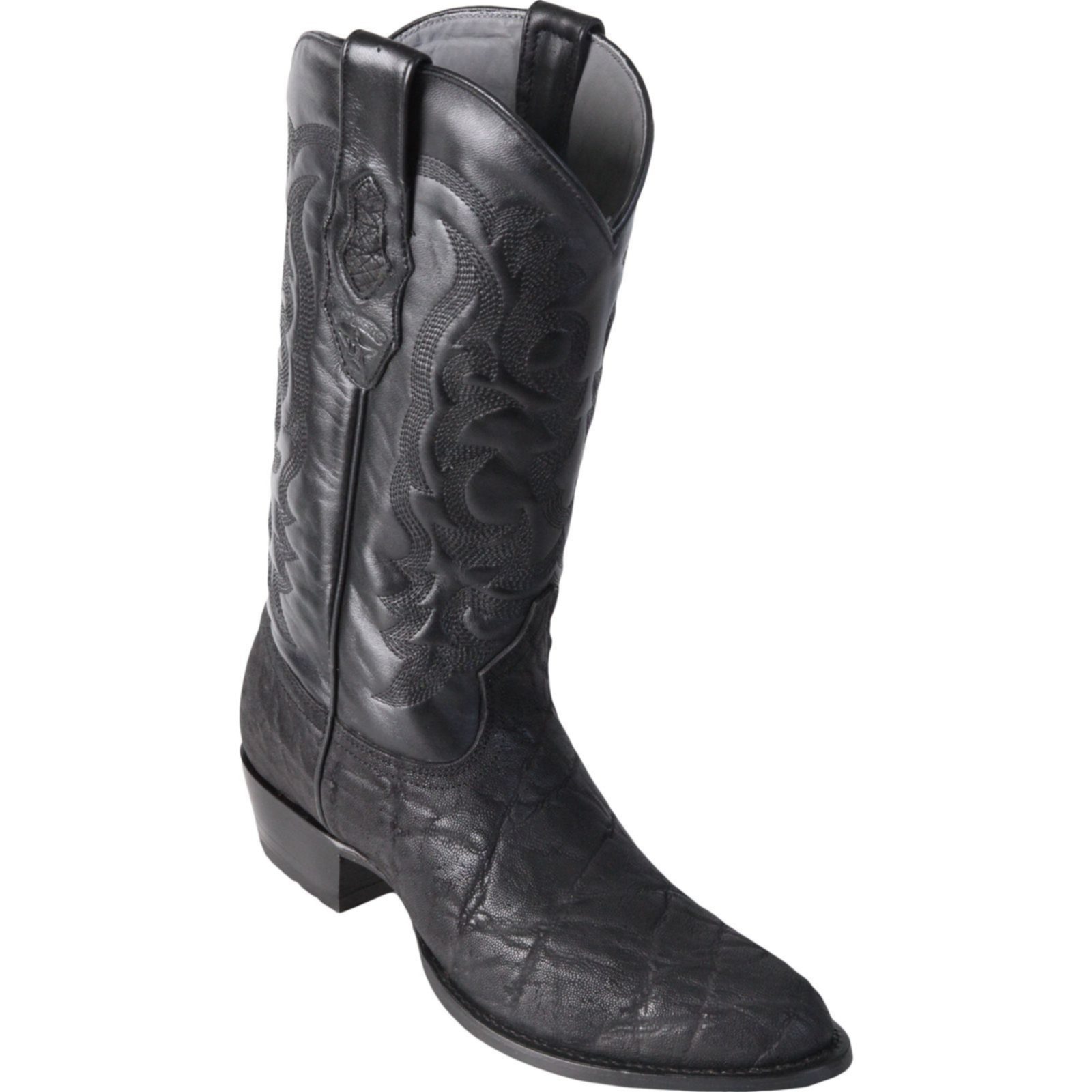 Shop Los Altos Mens Round Toe Elephant Black Cowboy Boot 657005 | Save ...