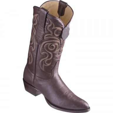 Los Altos Mens Round Toe Goat Brown Cowboy Boot 659207