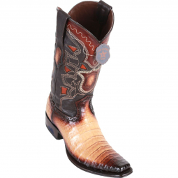 Los Altos Mens European Square Toe Caiman Belly Faded Oryx Cowboy Boot 768215