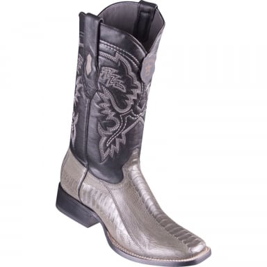 Los Altos Mens Wide Square Toe Ostrich Leg Gray Cowboy Boot 8220509