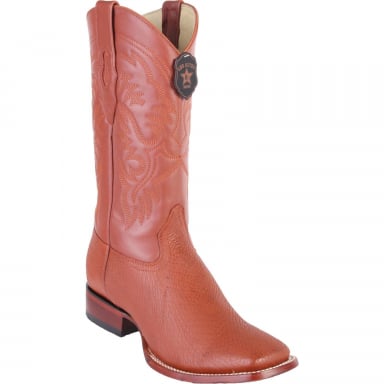 Los Altos Mens Wide Square Toe Shark Cognac Cowboy Boot 8220903