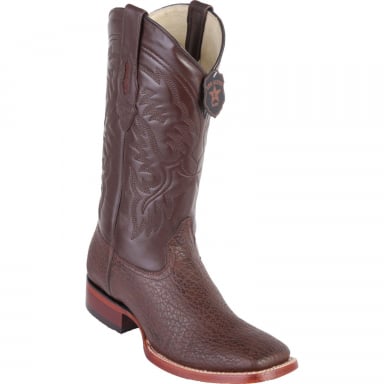 Los Altos Mens Wide Square Toe Shark Brown Cowboy Boot 8220907