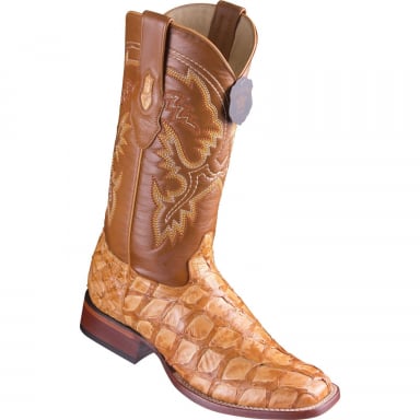 Los Altos Mens Wide Square Toe Pirarucu Buttercup Cowboy Boot 8221002