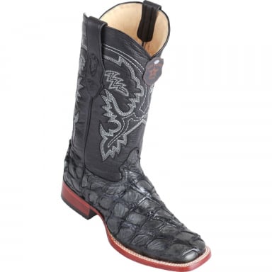 Los Altos Mens Wide Square Toe Pirarucu Gray Cowboy Boot 8221009