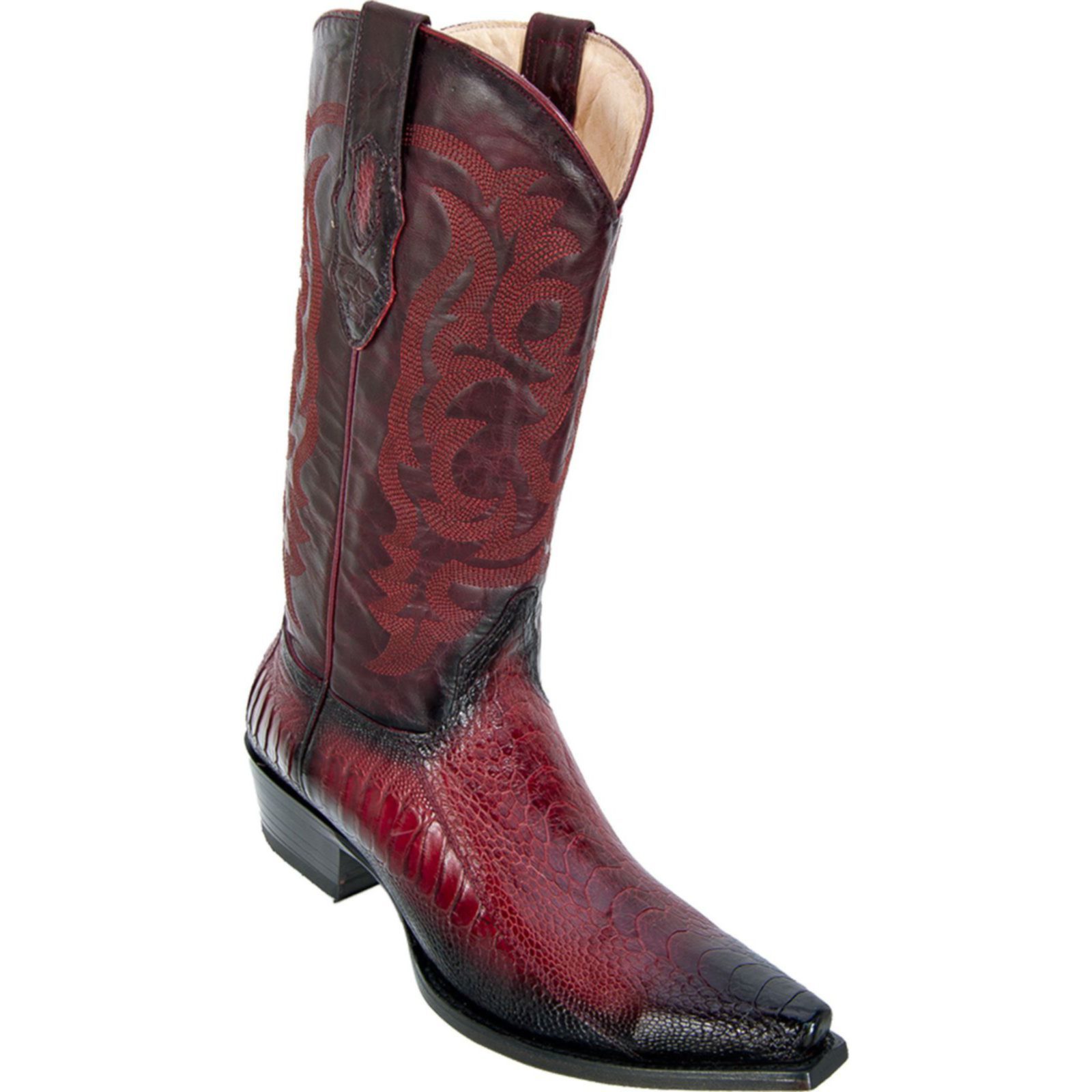 Shop Los Altos Mens Snip Toe Ostrich Leg Faded Burgundy Cowboy Boot ...