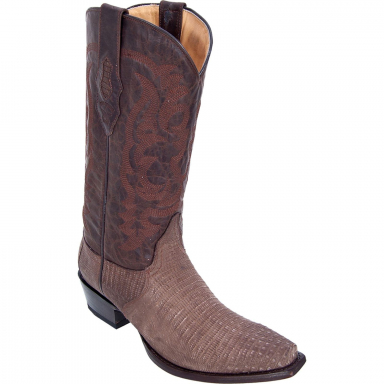 Los Altos Mens Snip Toe Teju Lizard Sanded Brown Cowboy Boot 940735