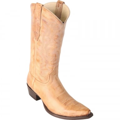 Los Altos Mens Snip Toe Pull Up Vintage Honey Cowboy Boot 943651