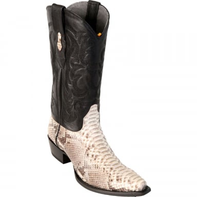 Los Altos Mens Snip Toe Python Natural Cowboy Boot 945749