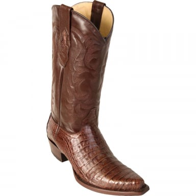 Los Altos Mens Snip Toe Caiman Belly Brown Cowboy Boot 948207