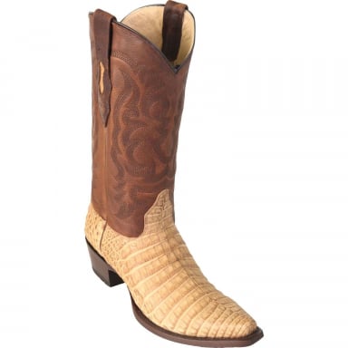 Los Altos Mens Snip Toe Caiman Belly Honey Cowboy Boot 94G8251