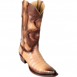 Los Altos Mens Snip Toe Caiman Belly Faded Oryx Cowboy Boot 94R8215