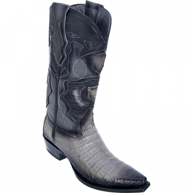 Los Altos Mens Snip Toe Caiman Belly Faded Gray Cowboy Boot 94R8238