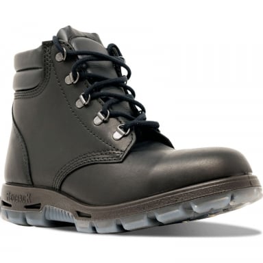 Redback Outback Matte Black 6" Lace Up Steel Toe Boot USABK