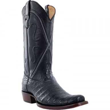 RWatson Mens Black Caiman Belly Western Boots RW2000-1