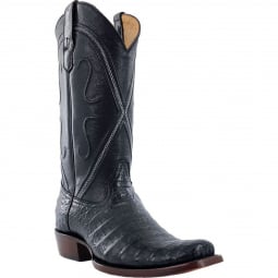 RWatson Mens Black Caiman Belly Western Boots RW2000-2