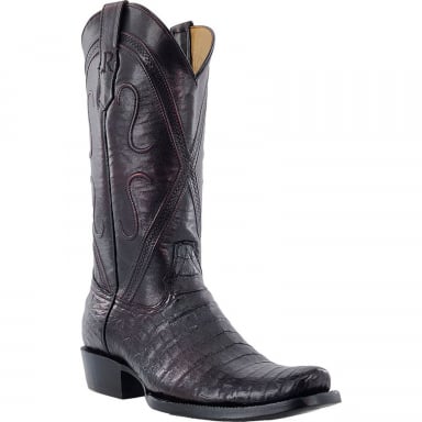 RWatson Mens Black Cherry Caiman Belly Western Boots RW2002-1