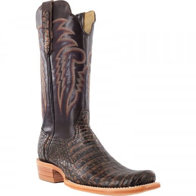 RWatson Mens  Golden Chocolate Caiman Western Boots RW2007-1