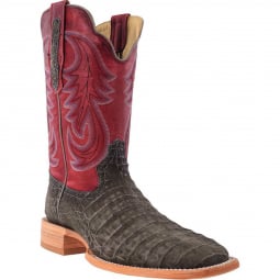 RWatson Mens Nubuck Charcoal Caiman Western Boots RW2008-2