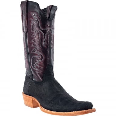 RWatson Mens Nubuck Black Caiman Western Boots RW2010-1