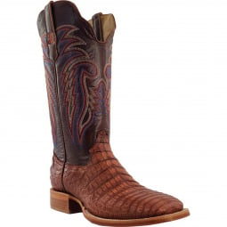 RWatson Mens Antique Cognac Caiman Belly Western Boots RW2503-2