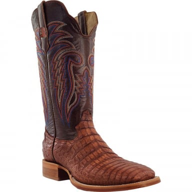 RWatson Mens Antique Cognac Caiman Belly Western Boots RW2503-2