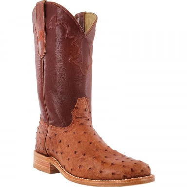 RWatson Mens Roper Cognac Full Quill Ostrich Western Boots RW4002-5