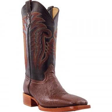 RWatson Mens Kango Tobac Bruciato Smooth Ostrich Western Boots RW5001-2