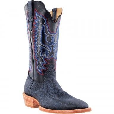 RWatson Mens Midnight Blue Cape Buffalo Western Boots RW7103-1