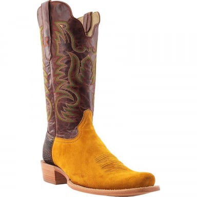 RWatson Mens Golden Rough Out Deer Western Boots RW7301-1