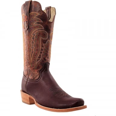 RWatson Mens Chocolate Deer Western Boots RW7302-1