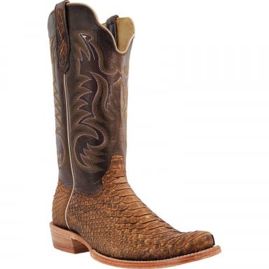 RWatson Mens Beige Sueded Python Western Boots RW7911-1