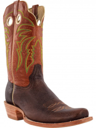 Mens Hickory Brown Cowhide Cowboy Boots RW8023