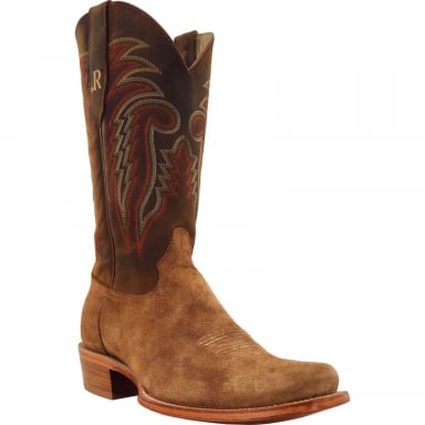 RWatson Mens Tan Rough Out Western Boots RW8200-1