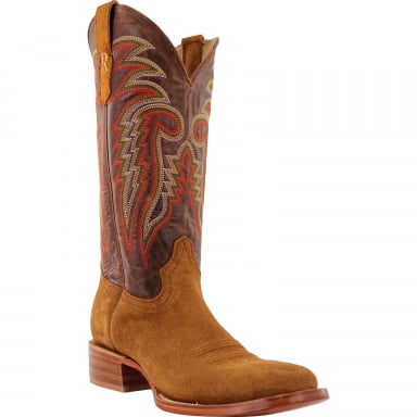 RWatson Mens Tan Rough Out Cowboy Boots RW8200