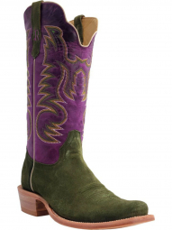 Mens Forest Green Rough Out Cowboy Boots RW8204