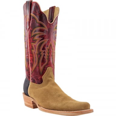 RWatson Mens Heavy Natural Rough Out Western Boots RW8220-1