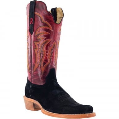 RWatson Mens 13" Black Boar Western Boots RW8601-1