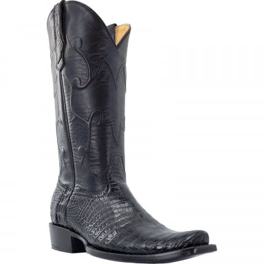 RWatson Mens Black Nile Crocodile Western Boots RW9000-1