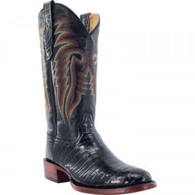 RWatson Mens Black Nile Crocodile Western Boots RW9000-3